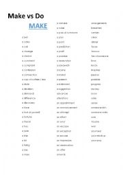 English Worksheet: Make vs Do