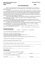 English Worksheet: Paris Terrorist Attacks