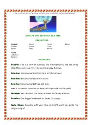 English Worksheet: Rudolph the red Nose Reindeer