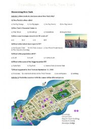 English Worksheet: Travelling to New York