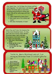 English Worksheet: Christmas Reading and Writing Comprehension worksheet 2