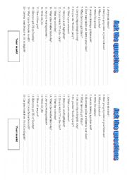 English Worksheet: 20 questions