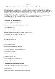 English Worksheet: Reading and tasks 