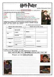 English Worksheet: Harry Potter_How to describe and oppose (comparatives)