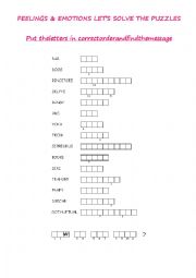 English Worksheet: feelings puzzles