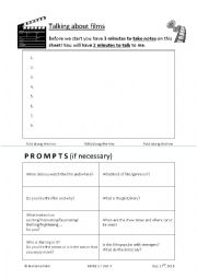 English Worksheet: Talking about films