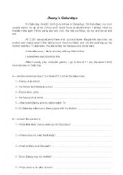 English Worksheet: daily routine