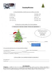 English Worksheet: Christmas Vocabulary worksheet
