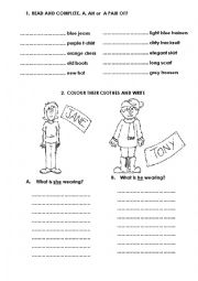 English Worksheet: What are you wearing?