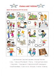 English Worksheet: games and hobbies