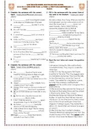 English Worksheet: test for A2.1 level elmntry