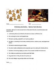 English Worksheet: Christmas Activities. Stative Verb Review