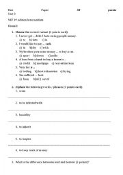 Test Unit 2 New English File 3rd edition Intermediate 