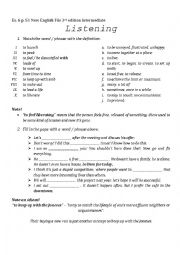 Active vocabulary worksheet for p. 51 Ex. 6 English File Intermediate 3rd edition