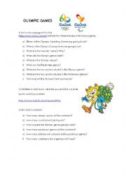 English Worksheet: Olympics Rio 2016