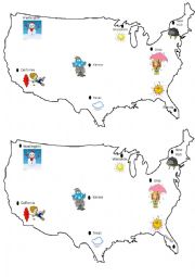 USA map weather