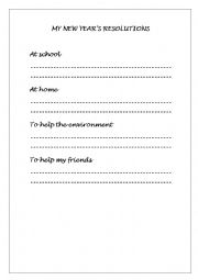 English Worksheet: new years resolutions