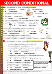 English Worksheet: SECOND CONDITIONAL-focus on form