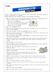 English Worksheet: Brooklyn Nine-Nine: The Bet