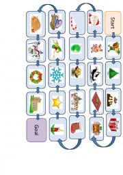 English Worksheet: Christmas board game