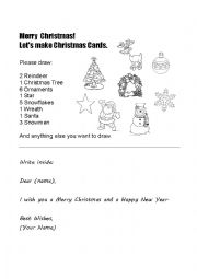 English Worksheet: Making Christmas Cards