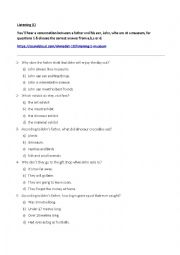 English Worksheet: Listening Exercise(1)