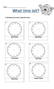 English Worksheet: Telling the time