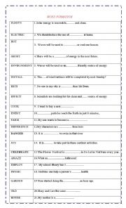 English Worksheet: word formation