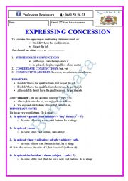 English Worksheet: Expressing Concession 
