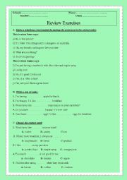 English Worksheet: Review exercises