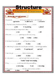 English Worksheet: grammar exercises