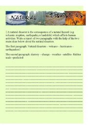 English Worksheet: natural disasters