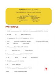 English Worksheet: Past Simple and Irregular and Regular Verbs Exercise