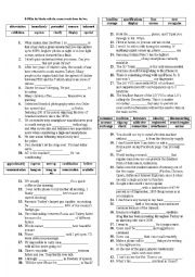 English Worksheet: Vocabulary Quiz for TEOG (Units 4 and 5) [part 2]