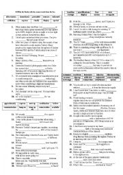 English Worksheet: Vocabulary Quiz for TEOG (Units 4 and 5) [part 2]