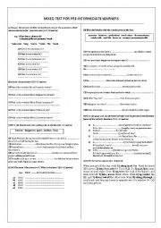 English Worksheet: mixed exercises 