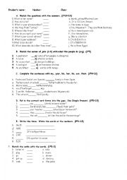 English Worksheet: Simple present tense