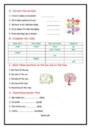 English Worksheet: correct the mistake