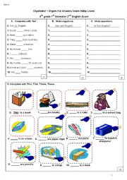 English Worksheet: 2nd exam for beginners