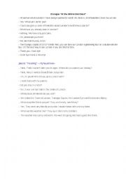 English Worksheet: dialoge in London