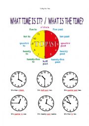 English Worksheet: telling the time