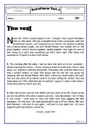 English Worksheet: full-term test