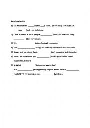 English Worksheet: past simple