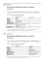 English Worksheet: Sharing company information 