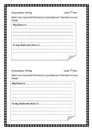 English Worksheet: 7th form group session about parts of the house and speaking about ones room and house