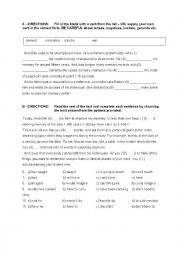 English Worksheet: Verb Tense Memory