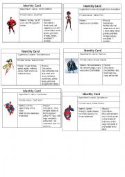 English Worksheet: Guessing game superhero