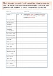 English Worksheet: Post-Christmas Questionnaire 