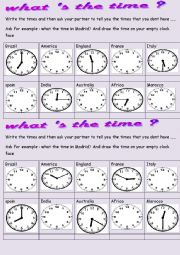 English Worksheet: whats the time