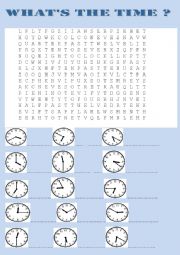 whats the time wordsearch